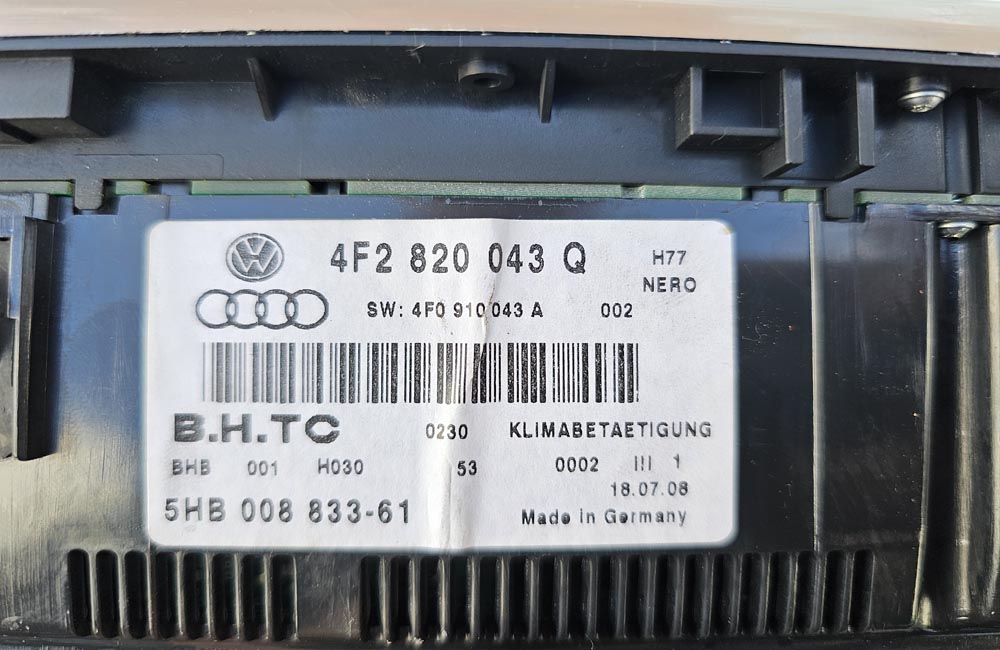 Audi A6 C6 Heater Control Panel 4F2820043Q Used Car Parts UK