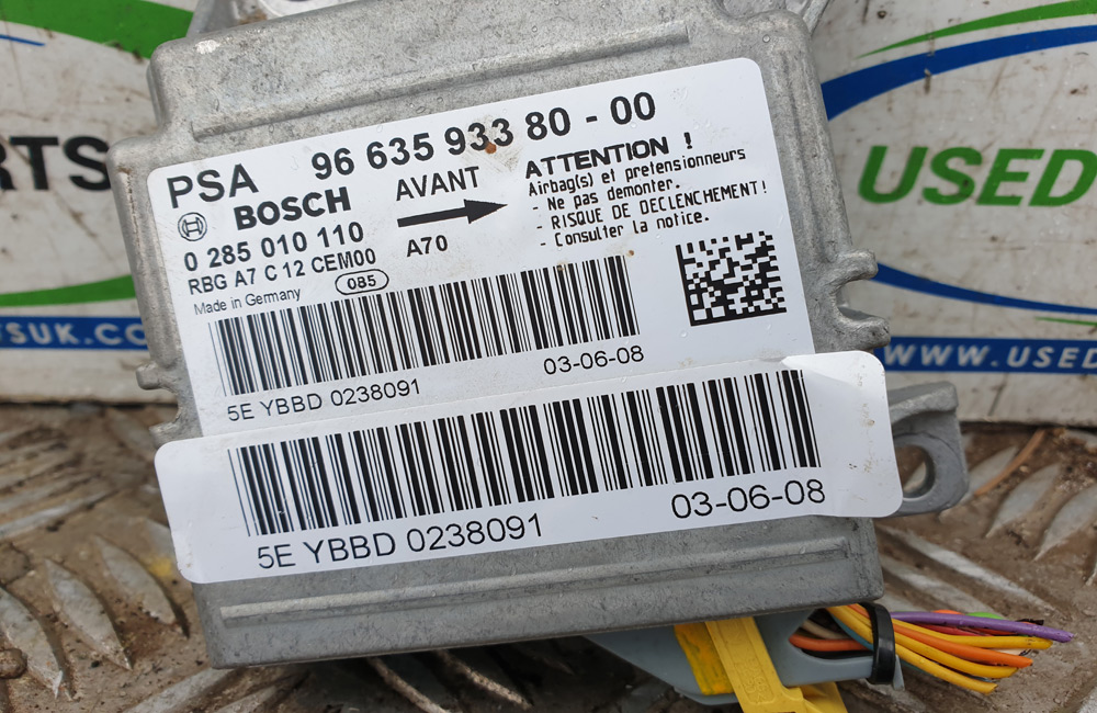 Peugeot 207 airbag module ECU 9663593380 Used Car Parts UK