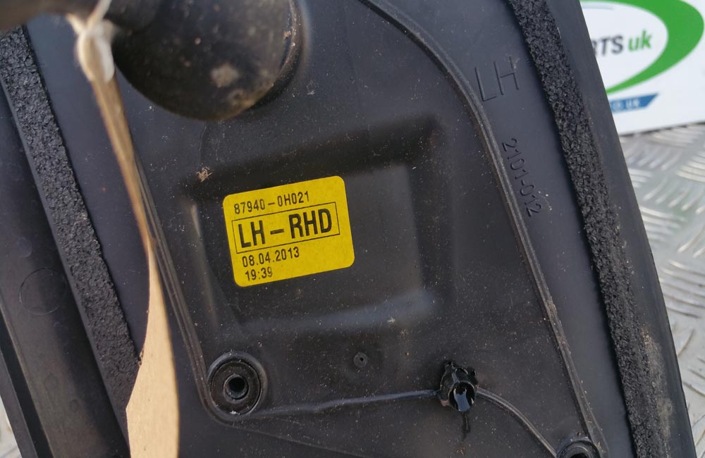 Peugeot 107 wing mirror manual passengers black Used Car Parts UK