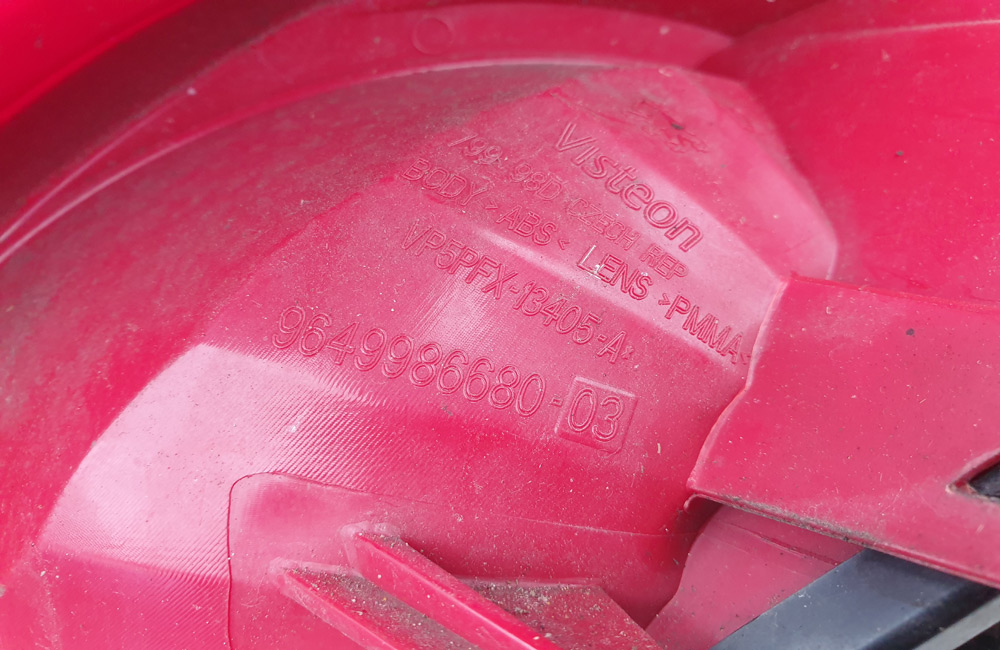 Peugeot 207 rear left tail brake light lamp Used Car Parts UK