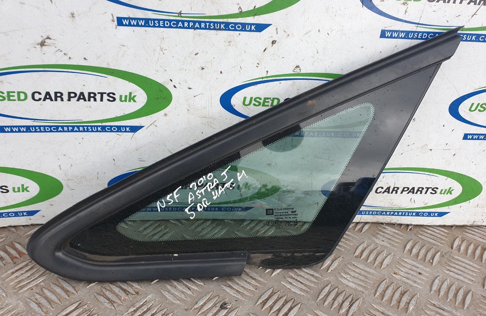 Vauxhall Astra J quarter window glass passenger front Used Car Parts UK