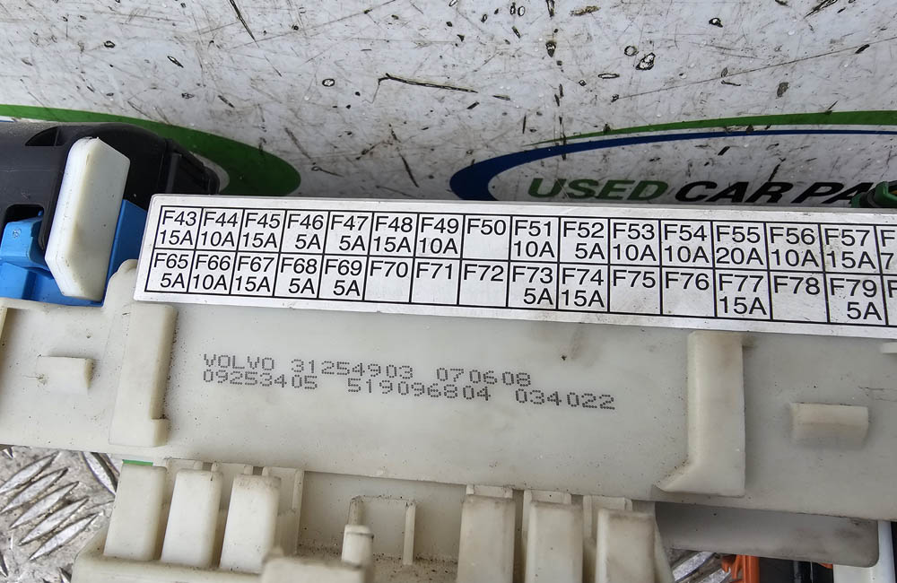 volvo s40 cigarette lighter fuse Volvo V50 MK2 Fuse Box 31268178 31254903