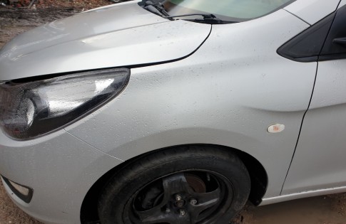 Vauxhall Viva wing passengers front silver GAN 176