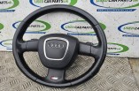 Audi A3 8P S Line Black Leather Steering Wheel Red Stitch And Airbag
