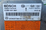 Mercedes C Class W203 Airbag Module ECU 2038207385 0285001881 1